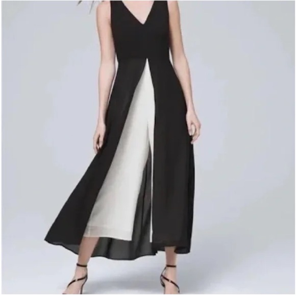 White House Black Market SL Overlay Black and Ecru Jumpsuit - Picture 14 of 14